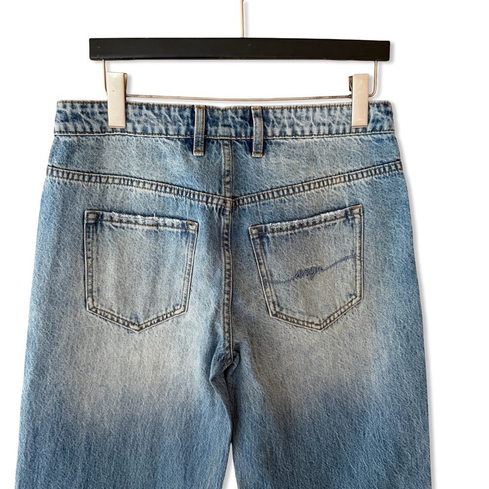 SER.O.YA Margot cuffed boyfriend jeans Light Blue wide leg $328 sz 26 - Picture 9 of 12
